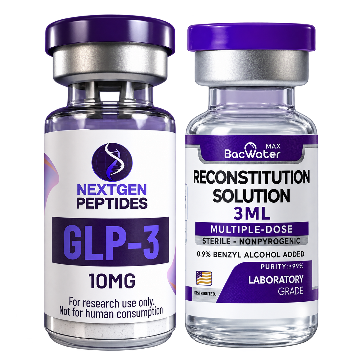 Combo de dos viales: Retatrutide 10 mg y BAC Water 3 ml